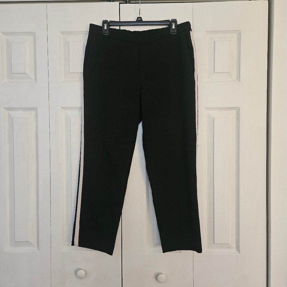 Old Navy Black with White Side Stripe Pull on Pants